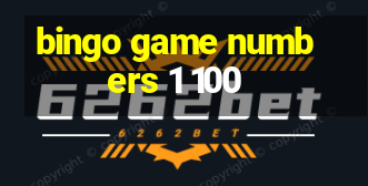 bingo game numbers 1 100